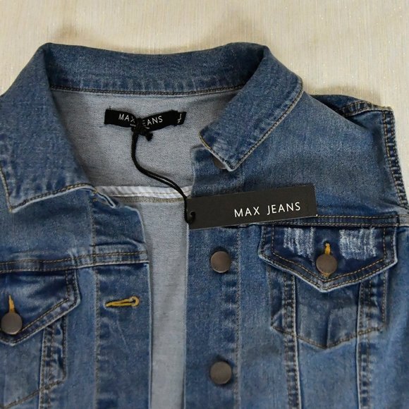 Max Jeans Distressed Denim Vest - Picture 5 of 6